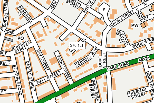 S70 1LT map - OS OpenMap – Local (Ordnance Survey)