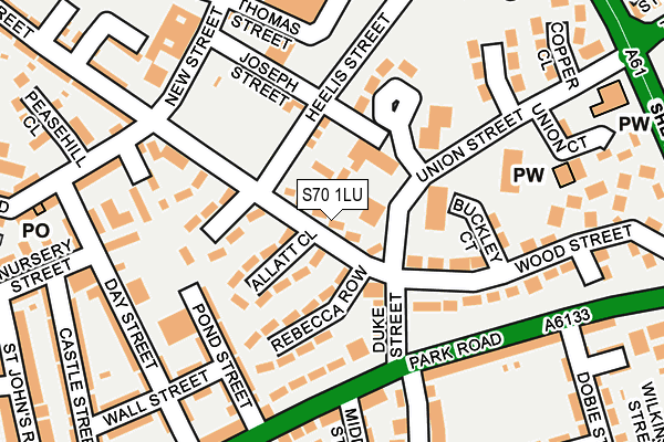 S70 1LU map - OS OpenMap – Local (Ordnance Survey)