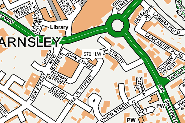 S70 1LW map - OS OpenMap – Local (Ordnance Survey)