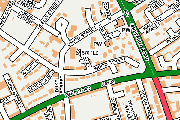 S70 1LZ map - OS OpenMap – Local (Ordnance Survey)