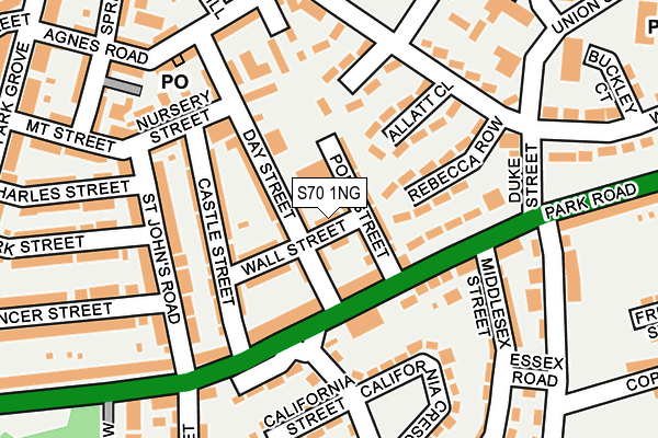S70 1NG map - OS OpenMap – Local (Ordnance Survey)