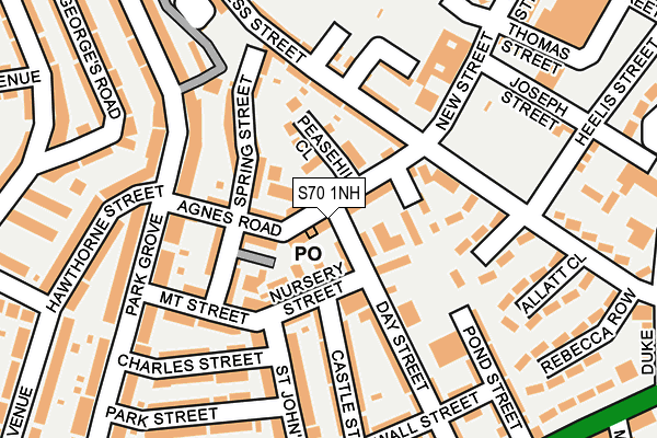 S70 1NH map - OS OpenMap – Local (Ordnance Survey)