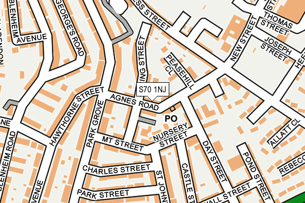 S70 1NJ map - OS OpenMap – Local (Ordnance Survey)