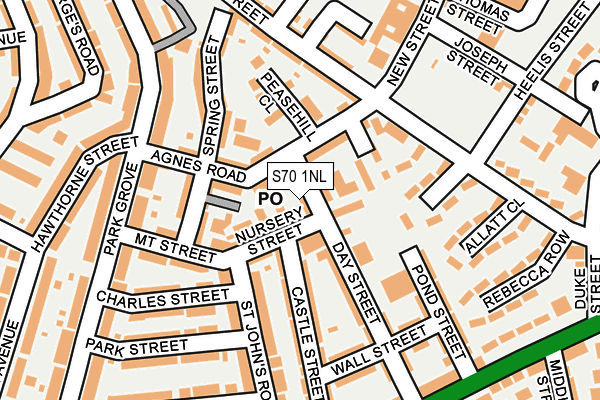S70 1NL map - OS OpenMap – Local (Ordnance Survey)