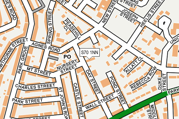 S70 1NN map - OS OpenMap – Local (Ordnance Survey)