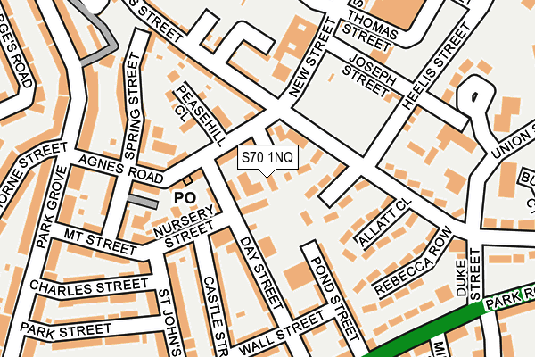 S70 1NQ map - OS OpenMap – Local (Ordnance Survey)