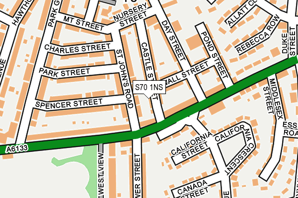 S70 1NS map - OS OpenMap – Local (Ordnance Survey)