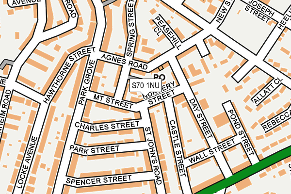 S70 1NU map - OS OpenMap – Local (Ordnance Survey)