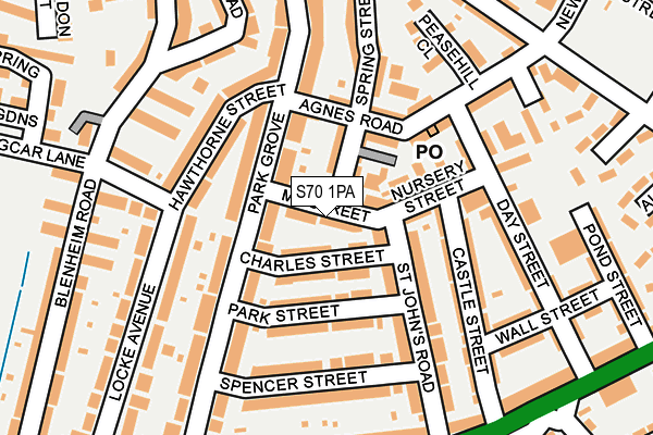 S70 1PA map - OS OpenMap – Local (Ordnance Survey)