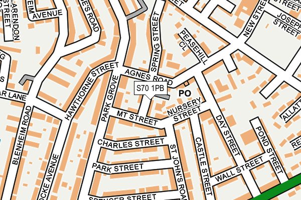 S70 1PB map - OS OpenMap – Local (Ordnance Survey)