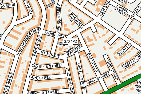 S70 1PD map - OS OpenMap – Local (Ordnance Survey)