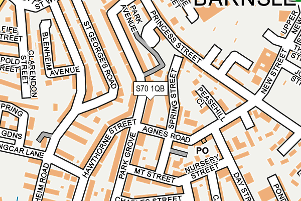S70 1QB map - OS OpenMap – Local (Ordnance Survey)