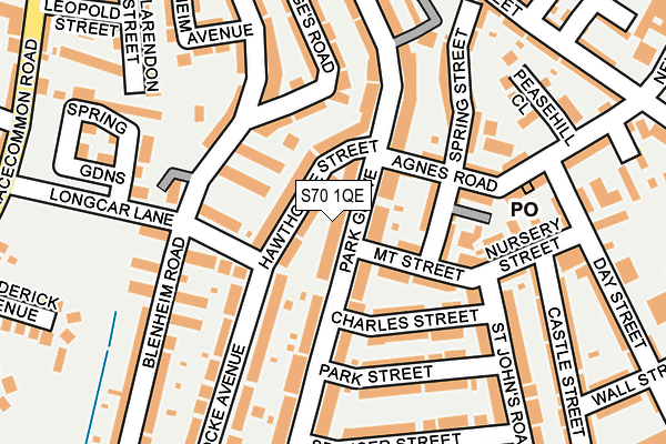 S70 1QE map - OS OpenMap – Local (Ordnance Survey)