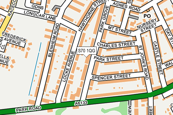 S70 1QG map - OS OpenMap – Local (Ordnance Survey)