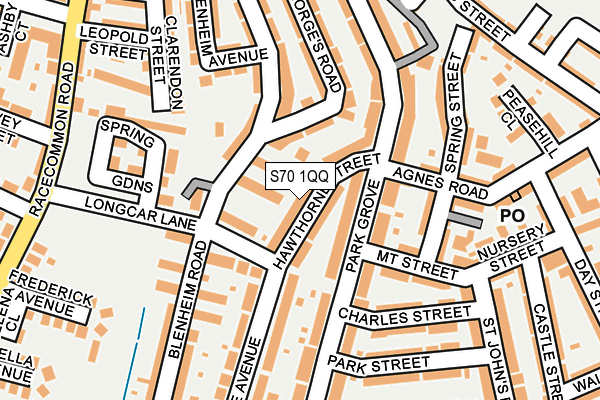 S70 1QQ map - OS OpenMap – Local (Ordnance Survey)