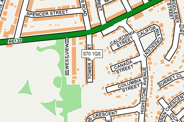 S70 1QS map - OS OpenMap – Local (Ordnance Survey)