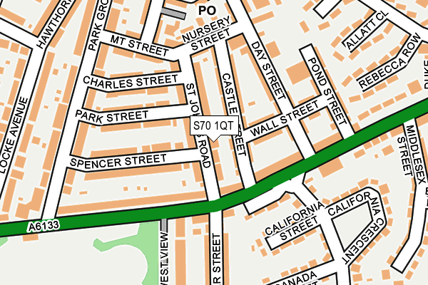 S70 1QT map - OS OpenMap – Local (Ordnance Survey)