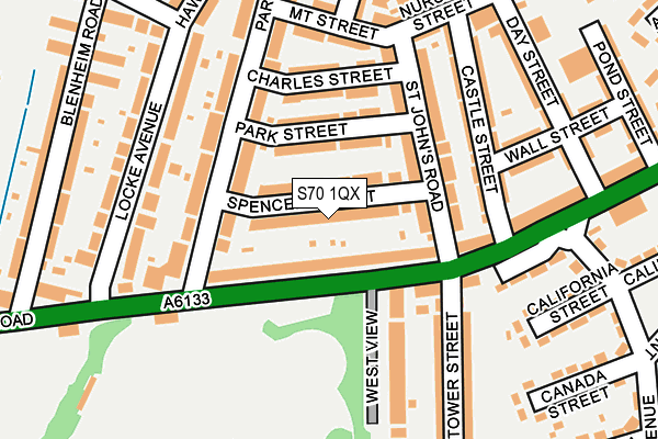 S70 1QX map - OS OpenMap – Local (Ordnance Survey)