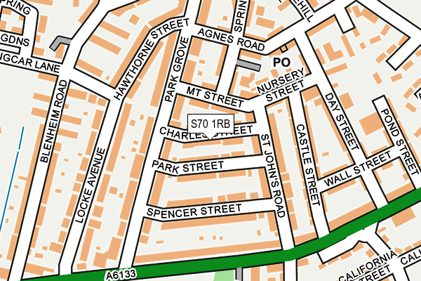 S70 1RB map - OS OpenMap – Local (Ordnance Survey)