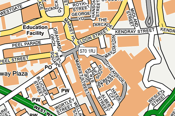 S70 1RJ map - OS OpenMap – Local (Ordnance Survey)