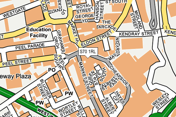 S70 1RL map - OS OpenMap – Local (Ordnance Survey)