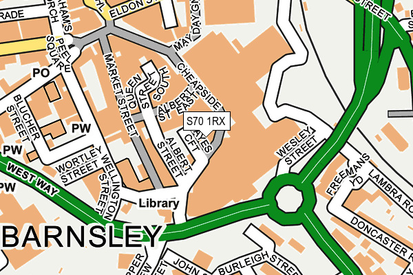 S70 1RX map - OS OpenMap – Local (Ordnance Survey)