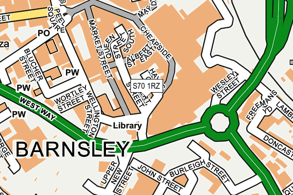 S70 1RZ map - OS OpenMap – Local (Ordnance Survey)