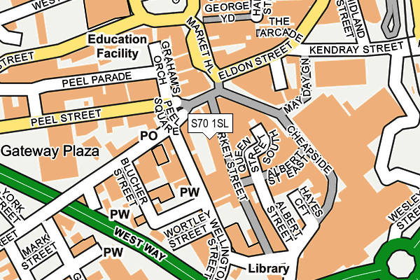 S70 1SL map - OS OpenMap – Local (Ordnance Survey)