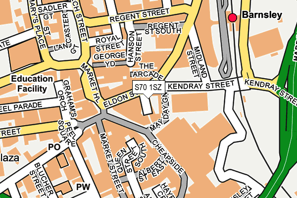 S70 1SZ map - OS OpenMap – Local (Ordnance Survey)
