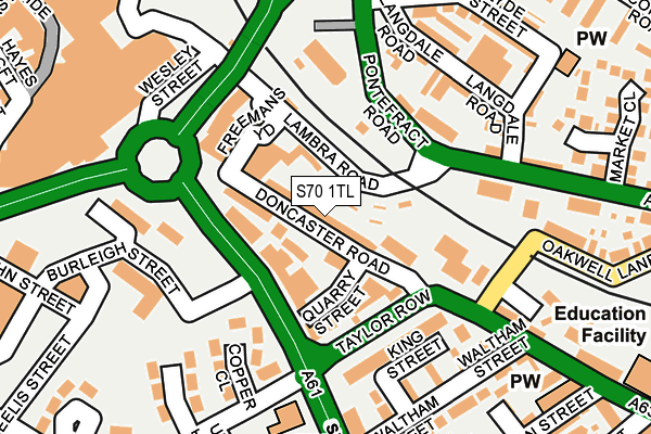 S70 1TL map - OS OpenMap – Local (Ordnance Survey)