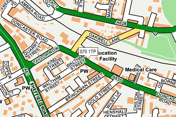 S70 1TP map - OS OpenMap – Local (Ordnance Survey)