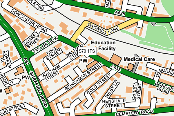 S70 1TS map - OS OpenMap – Local (Ordnance Survey)