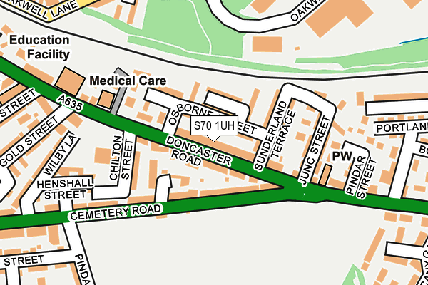 S70 1UH map - OS OpenMap – Local (Ordnance Survey)