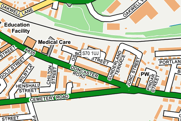 S70 1UJ map - OS OpenMap – Local (Ordnance Survey)