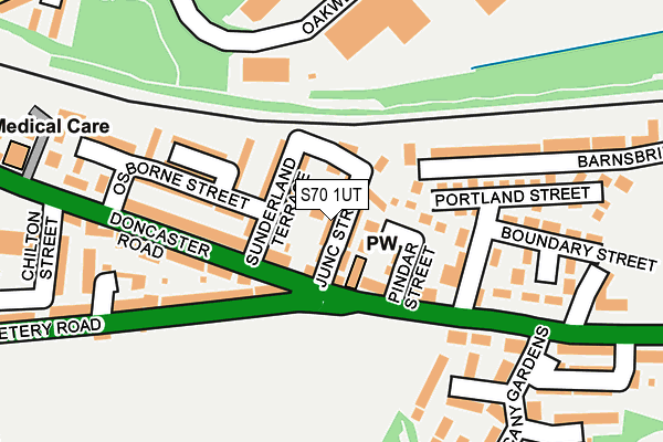 S70 1UT map - OS OpenMap – Local (Ordnance Survey)