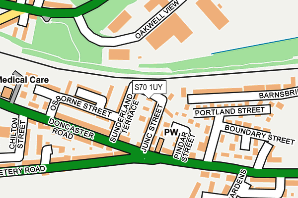S70 1UY map - OS OpenMap – Local (Ordnance Survey)