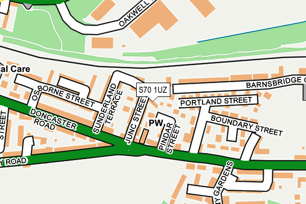 S70 1UZ map - OS OpenMap – Local (Ordnance Survey)