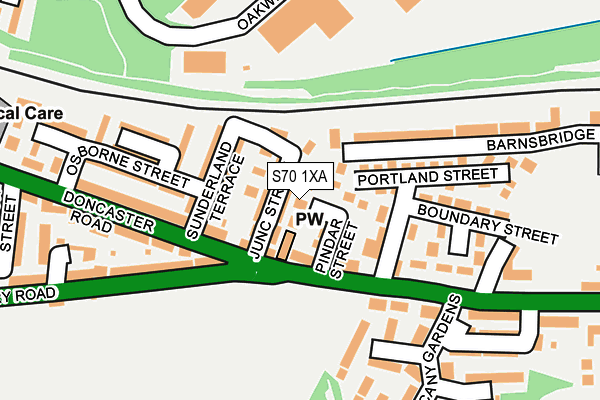 S70 1XA map - OS OpenMap – Local (Ordnance Survey)