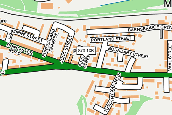 S70 1XB map - OS OpenMap – Local (Ordnance Survey)