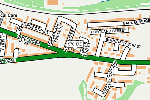 S70 1XE map - OS OpenMap – Local (Ordnance Survey)