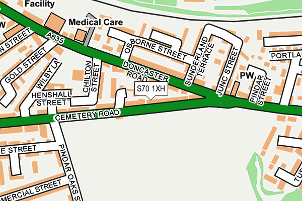S70 1XH map - OS OpenMap – Local (Ordnance Survey)
