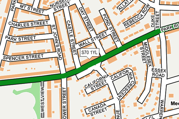 S70 1YL map - OS OpenMap – Local (Ordnance Survey)