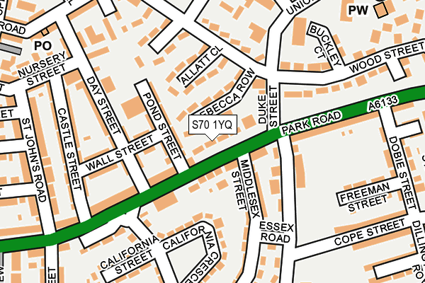 S70 1YQ map - OS OpenMap – Local (Ordnance Survey)