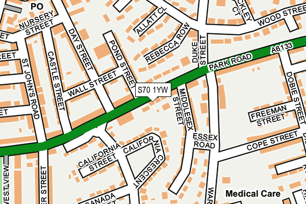 S70 1YW map - OS OpenMap – Local (Ordnance Survey)