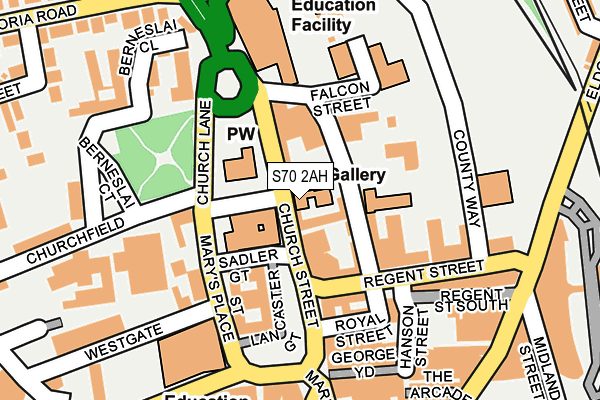 S70 2AH map - OS OpenMap – Local (Ordnance Survey)