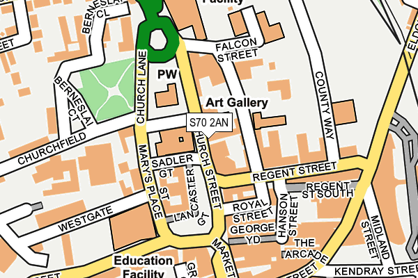 S70 2AN map - OS OpenMap – Local (Ordnance Survey)