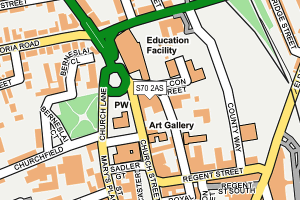 S70 2AS map - OS OpenMap – Local (Ordnance Survey)