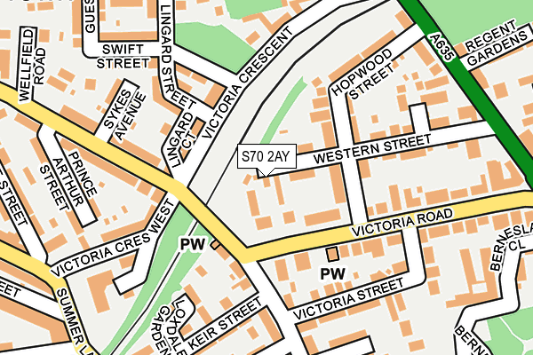 S70 2AY map - OS OpenMap – Local (Ordnance Survey)
