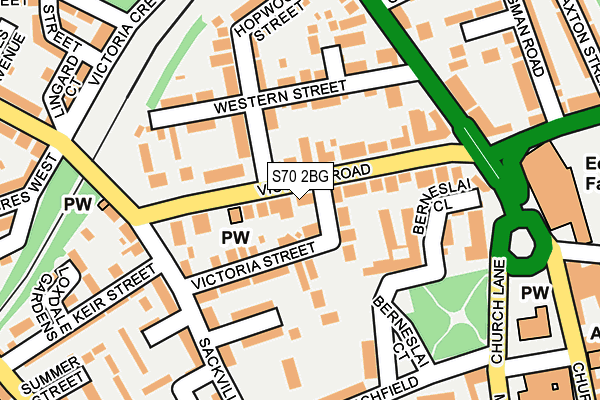 S70 2BG map - OS OpenMap – Local (Ordnance Survey)