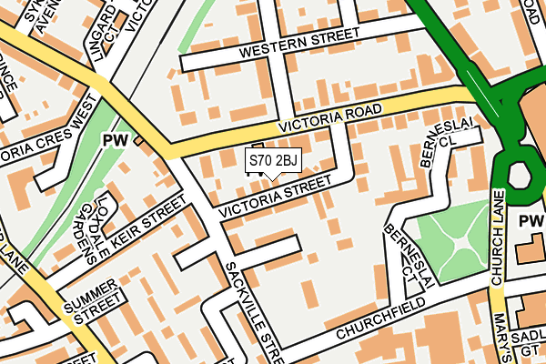 S70 2BJ map - OS OpenMap – Local (Ordnance Survey)